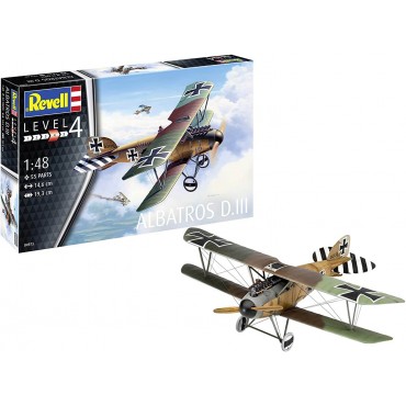 KIT PARA MONTAR REVELL AVIÃO ALBATROS D.III 1/48 55 PEÇAS REV 04973